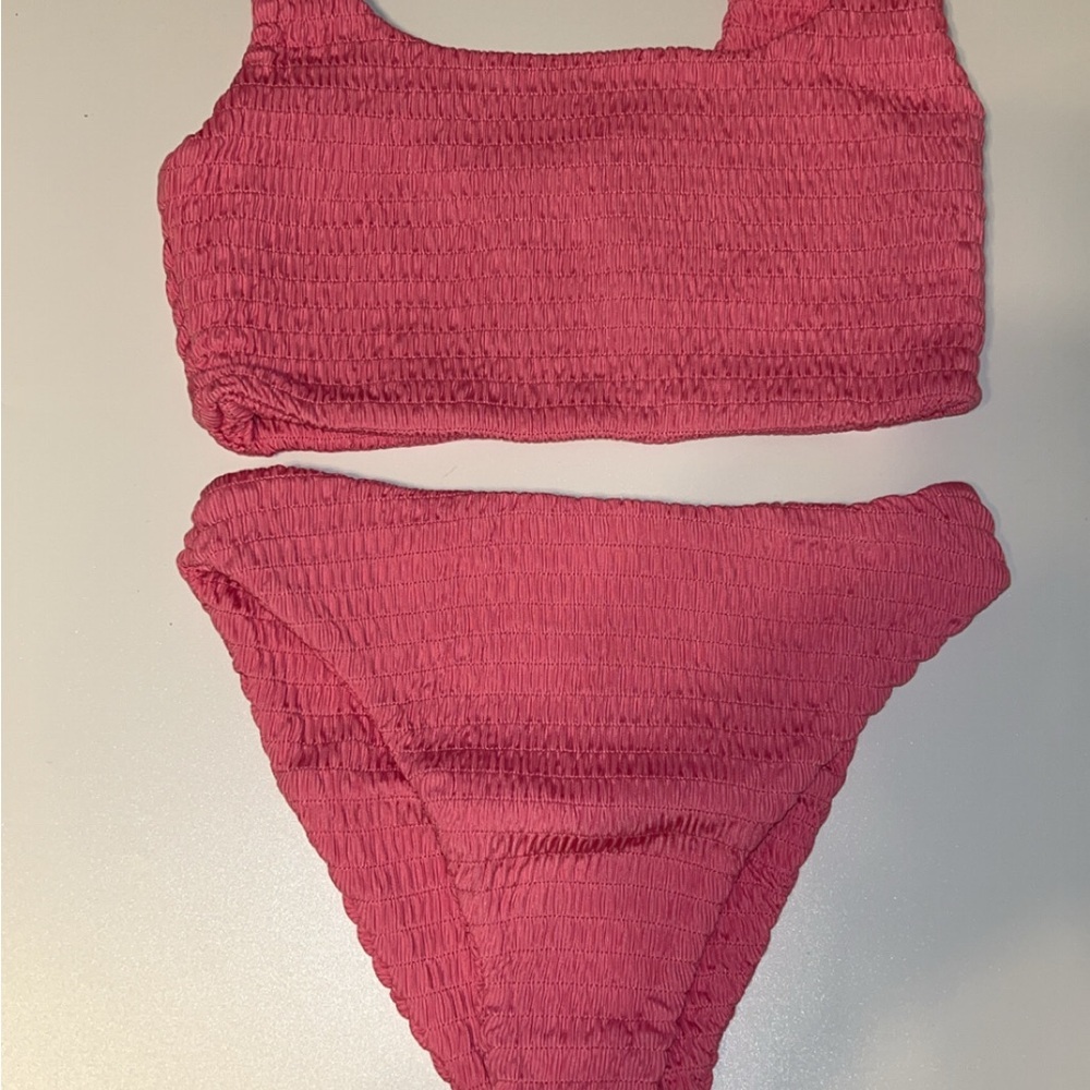 Pink Textured Bikini Set - Picture 2 of 6